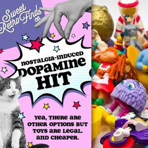 Vintage Toy Mystery Bag for Kids' Mealtimes - 80s, 90s & 2000s Nostalgia -